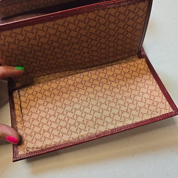 Womens Buxton Leather Wallet Vintage Red Clutch Change Purse Checkbook Slot - Picture 5 of 10